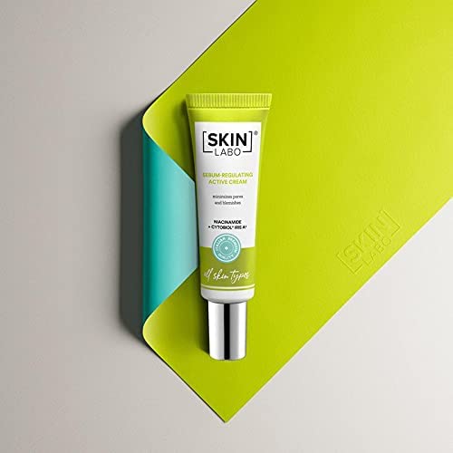 SkinLabo - Crema Activa Reguladora Del Sebo. Crema facial que regula la producción de sebo y combate los síntomas del acné. Para pieles mixtas o grasas. 30 ml.