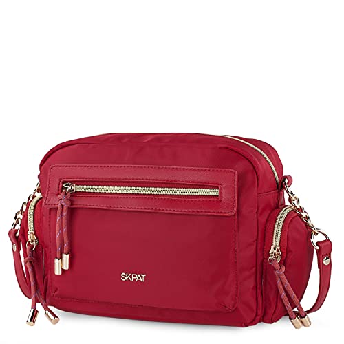 SKPAT - Bolso Bandolera de Mujer Versátil para Uso Diario y Combinable Elegante Moderno Funcional Calidad Diseño 307657, Color Rojo