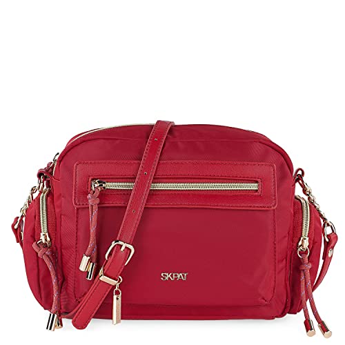 SKPAT - Bolso Bandolera de Mujer Versátil para Uso Diario y Combinable Elegante Moderno Funcional Calidad Diseño 307657, Color Rojo