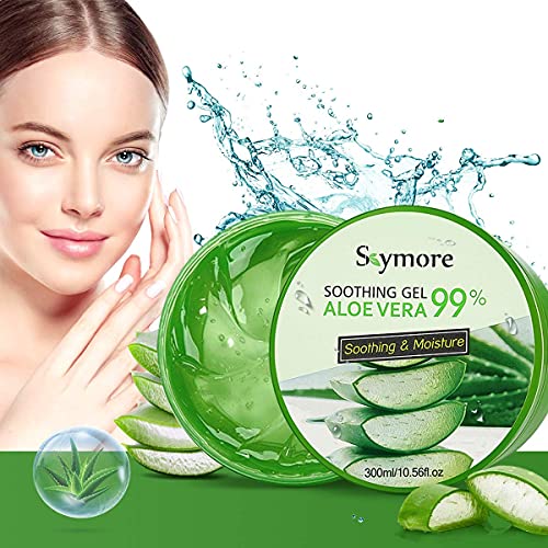 Skymore Aloe Vera Gel- Humectante Facial, Hidratante Gel de Aceite para el Control del Acné Corporales Y Quemaduras Solares