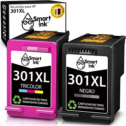 Smart Ink Reemplazo Compatible del Cartucho de Tinta 301XL 301 XL Alto Rendimiento 2 Pack (Negro & Color) Cartuchos para Deskjet 1000 1010 1050 1510 2050 2510 2540 3000 3050 3050A 3510 Envy 4500 5530