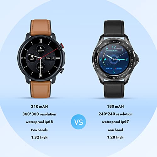 Smartwatch Reloj Inteligente Hombre Pulsómetro: Impermeable IP68 Digital Pulsera Actividad Inteligente con Monitor de Sueño Calorias Cronometro Podómetro 1.32 Pulgadas Reloj Deportivo para iOS Android