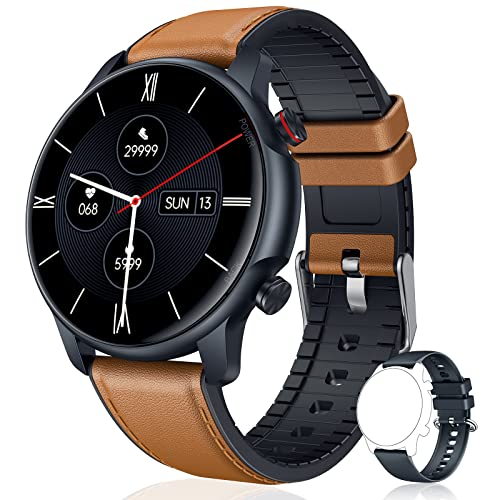 Smartwatch Reloj Inteligente Hombre Pulsómetro: Impermeable IP68 Digital Pulsera Actividad Inteligente con Monitor de Sueño Calorias Cronometro Podómetro 1.32 Pulgadas Reloj Deportivo para iOS Android