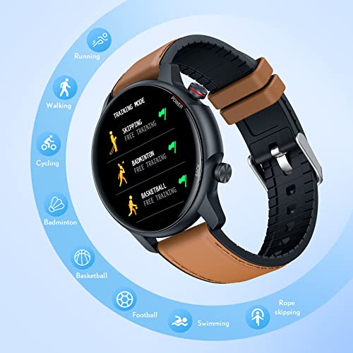 Smartwatch Reloj Inteligente Hombre Pulsómetro: Impermeable IP68 Digital Pulsera Actividad Inteligente con Monitor de Sueño Calorias Cronometro Podómetro 1.32 Pulgadas Reloj Deportivo para iOS Android