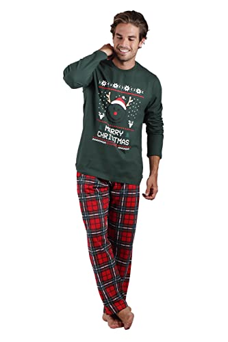 Smiley 55661 - Pijama Navidad Hombre Hombre Color: Verde Talla: Large