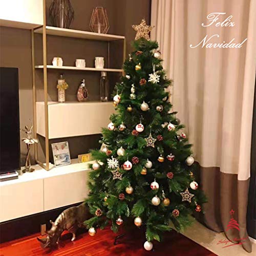 Solagua Árbol de Navidad Artificial Extra Relleno Abeto de Doble Hojas Combinadas 150-240cm Arboles C/Soporte Metálico (Verde, 150cm 418Tips)