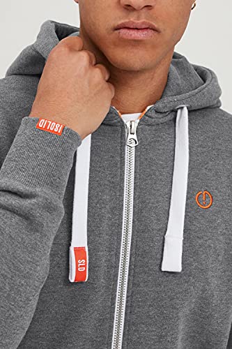 !Solid BennZip Chaqueta Sudadera con Capucha Hoodie para Hombre con Capucha con Cremallera con Forro Polar Suave Al Tacto, tamaño:L, Color:Grey Melange (8236)