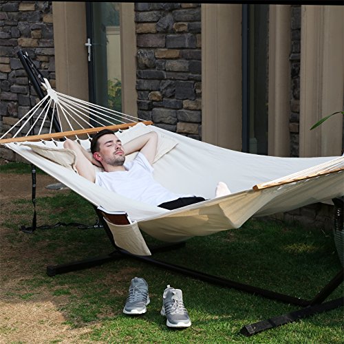 SONGMICS Hammock, Canvas Surface: 210 x 150 cm, Resistance 300 kg GDC22M