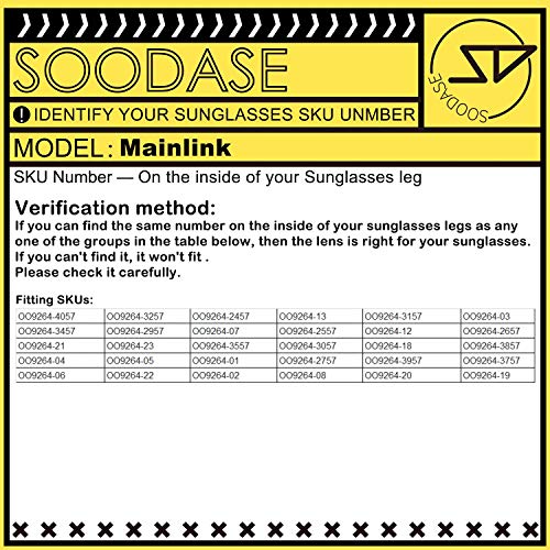 SOODASE Para Oakley Mainlink Gafas de Sol Rojo/Azul/PlataLentes de Repuesto polarizadas