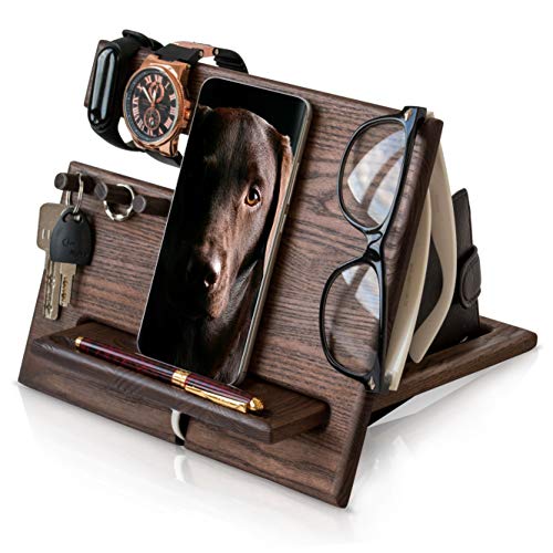 Soporte de Carga para Teléfono Ceniza con soporte para reloj Llaves Cartera y Relojes Regalo de Navidad para Hombres organizador de relojes para hombre regalo para esposo esposa aniversario