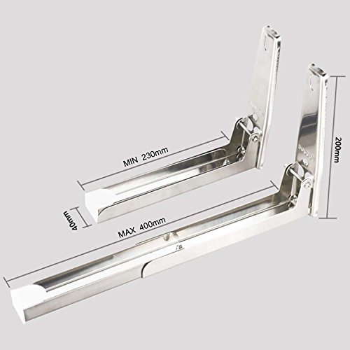 Soporte para Horno y Microondas Soporte Microondas Pared Acero Inoxidable Estante para Colgar Microondas, carga máxima 35 kg, Plateado 507251