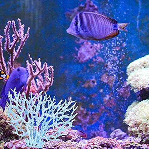 SoundZero 2 Piezas decoración de Coral Artificial para Acuario, Ornamento Artificial de Coral, Coral Planta Ornamento, Decoración Artificial Mar Planta para Acuario Tanque Pescados(Azul + Rosa