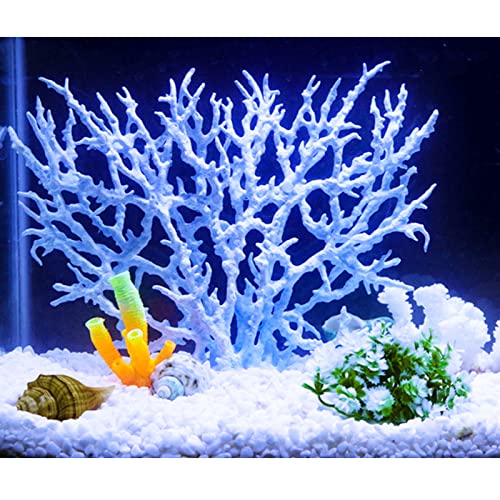 SoundZero 2 Piezas decoración de Coral Artificial para Acuario, Ornamento Artificial de Coral, Coral Planta Ornamento, Decoración Artificial Mar Planta para Acuario Tanque Pescados(Azul + Rosa