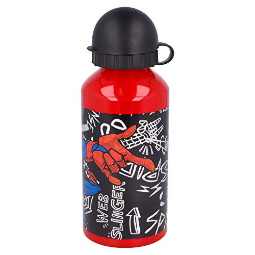 Spiderman | Botella De Aluminio Para Niños - Cantimplora Infantil - Botella De Agua Reutilizable - 400 Ml