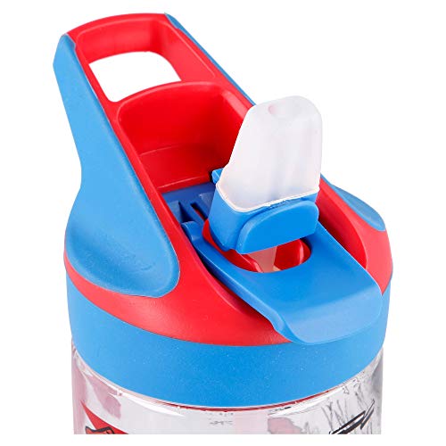 Spiderman | Botella De Tritan Reutilizable Para Niños | Cantimplora Reusable Con Sistema Antigoteo Y Pajita De Silicona - Facil Apertura Con Botón - Sin Bpa - Capacidad: 620 Ml