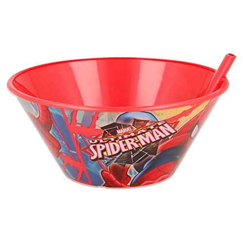 Stor Cuenco Pajita 500 ML. Spiderman Red Webs