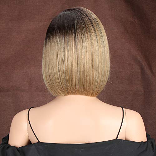 Style Icon Lace Front Wigs Peluca Sintética Bob De Frente De Encaje De 9"/23cm Pelucas Cortas Rectas Naturales De Calidad Para Mujeres Fibra Resistente Al Calor