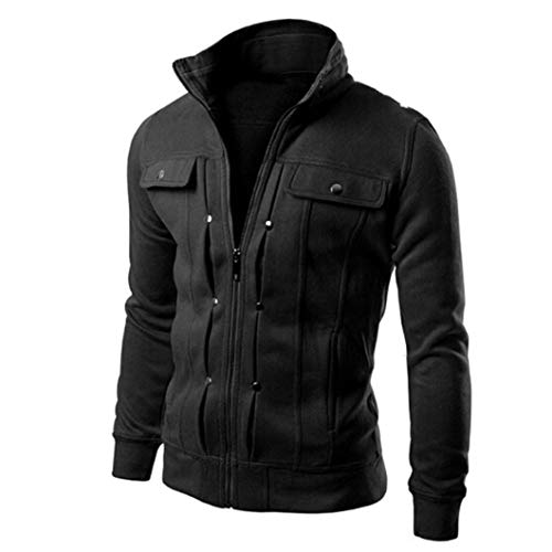 Sudadera Hombres Patchwork Slim Fit Deportiva Sudadera con Cremallera Completa Ecosmart Hoodie Oferta Sudaderas con Capucha Top Blouse riou