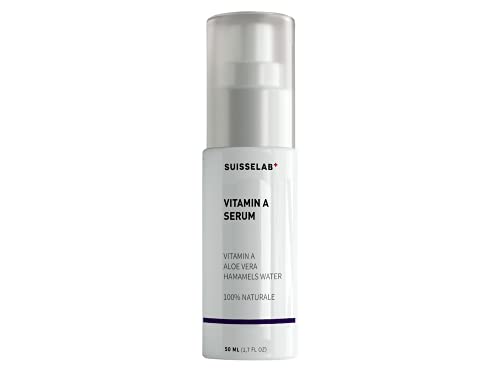 Suisse Lab - SUERO VITAMINA A Retinol, Áloe Vera, Vitamina C - Para Cara, Cuello y Contorno de ojos - Antimanchas, Antiarrugas y Antiacné - 100% Natural - 50ml