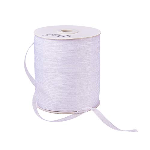 SUNNYCLUE 1 Rollo 1/4 "500 yardas/rollo Sparkle Sheer cinta de organza para la decoracion festiva Artesania de bricolaje Artes y jardin, Blanco