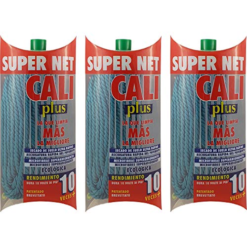 Super Net Cali Fregona de Microfibras Color (Verde, 3 Unidades)