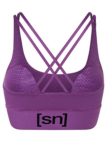 super.natural Sujetador deportivo para mujer., morado, S