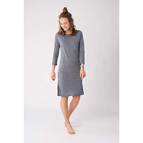 super.natural Vestido de Mujer con Lana de Merino W Dress Barb, Mujer, Vestido, SNW015590I22L, Azul Iris Melange, Large