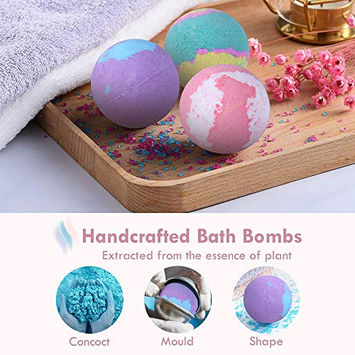 SUPERSUN 6 Bombas de Baño y 3 Velas Aromáticas, Regalos de Baño de Burbujas para Mujeres, Niñas, Regalos para Cumpleaños, Aniversario, Día de la Madre, Día de San Valentín