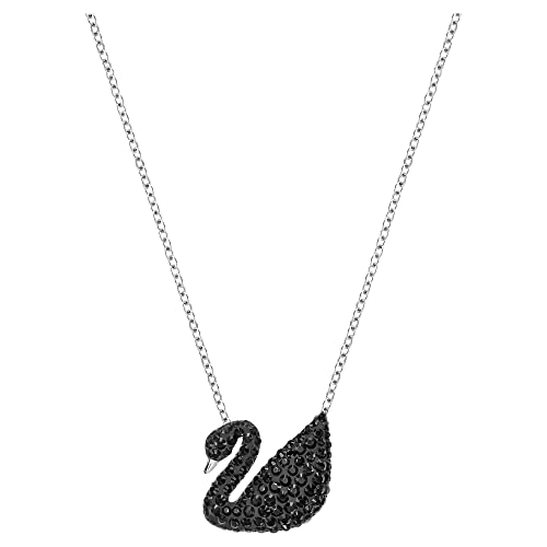 Swarovski Iconic Swan Colgante, Cisne, Negro, Baño de rodio