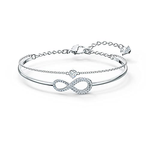 Swarovski Infinity Brazalete Swarovski, Blanco, Baño de rodio