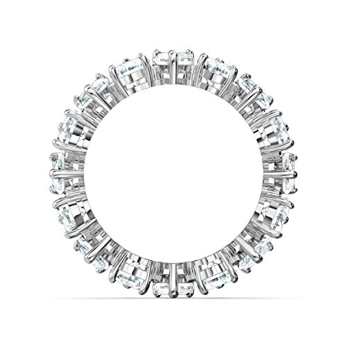 Swarovski Vittore Anillo, Circonita Swarovski de talla pera, Blanco, Baño de rodio, 55