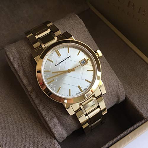 Swiss Rare Gold Silver Date Dial 34mm Mujeres Reloj de pulsera The City BU9103