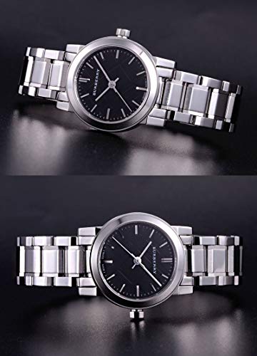 Swiss Rare Silver Dial Negro 26mm Mujeres Acero Inoxidable Reloj de Pulsera La Ciudad BU9201