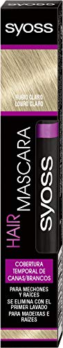 SYOSS Hair Mascara, Cepillo Cubrecanas Retoca Raíces, Tono Rubio Claro, Fácil Aplicación - 16ml