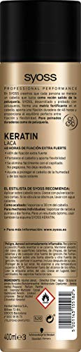 SYOSS - Laca Keratin Style Perfection - 2 uds de 400ml 48 horas de fijación extrafuerte, Fortalece el cabello y aporta flexibilidad, No pegajosa, Cabello como recién salido de la peluquería