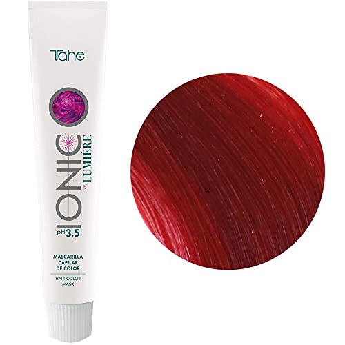 Tahe Ionic Lumière Mascarilla Capilar/Mascarilla de Color de PH de 3,5 Ácido, sin Parebenos. Altamente Nutriente e Hidratante, Rojo, 100 ml