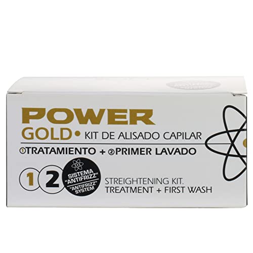 Tahe Power Gold Mask Kit Profesional De Alisado Individual (tratamiento + Primer Lavado) Sistema Anti-frizz, color Blanco, 6 Unidad, 100 ml