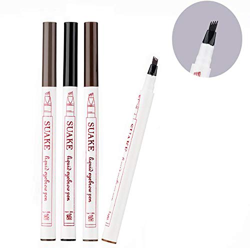 Tattoo Eyebrow Pen, 4 Puntos Microblading Para Cejas, Lápiz Para Cejas, Crea Un Maquillaje Profesional Duradero, Cejas Impermeables de Aspecto Natural Eyebrow Pen (2#Marrón)