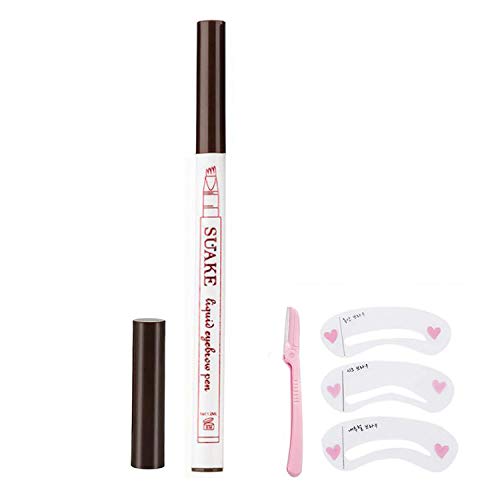 Tattoo Eyebrow Pen, 4 Puntos Microblading Para Cejas, Lápiz Para Cejas, Crea Un Maquillaje Profesional Duradero, Cejas Impermeables de Aspecto Natural Eyebrow Pen (2#Marrón)