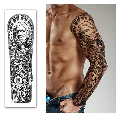 Tatuajes Temporales de Brazo Completo, 8 Hojas y Medio Brazo, Tatuajes Falsos, 8 Hojas, Pegatinas de Tatuaje Extragrandes Impermeables para Hombres y Mujeres o Adultos