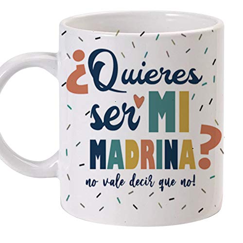 Taza personalizada ¿quieres ser mi padrino? también modelo Madrina