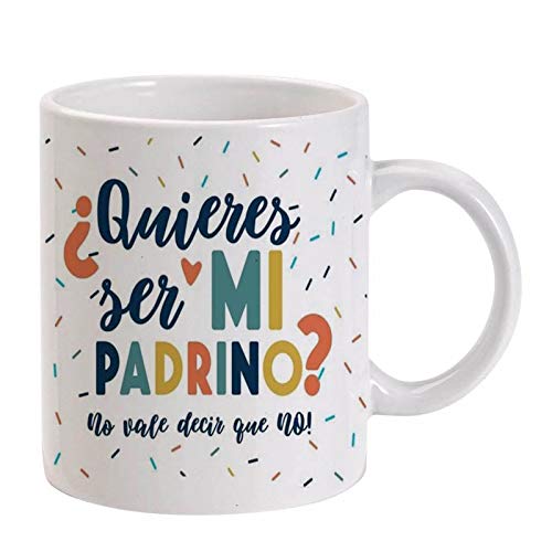 Taza personalizada ¿quieres ser mi padrino? también modelo Madrina