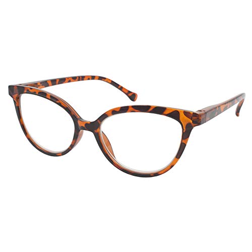 TBOC Gafas de Lectura Presbicia Vista Cansada - Graduadas +1.50 Dioptrías Montura de Pasta [Carey] de Diseño Moda para Mujer Lentes de Aumento para Leer Ver de Cerca con Bisagra Muelle