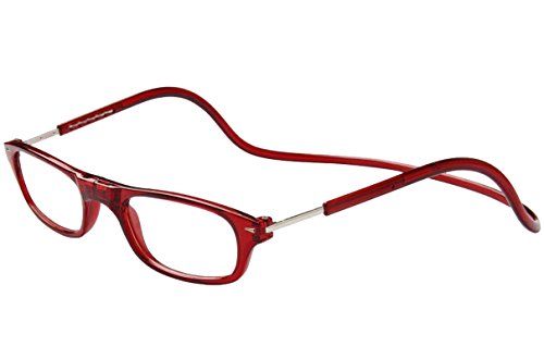 TBOC Gafas de Lectura Presbicia Vista Cansada – Montura Burdeos Graduadas +2.50 Dioptrías Hombre Mujer Regulables Imantadas Magnéticas Plegables Lentes Aumento Leer Ver Cerca Cuello Cierre Imán