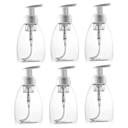 Tebery 12 unidades dispensadores de jabón en espuma pump-bottles para jabón líquido, 250 ml, uso con Castilla Jabón, DIY Jabón Líquido, jabón, el cuerpo lavado y más