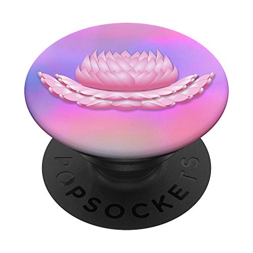 Teléfono celular Pop Up Holder,Flor de loto rosa púrpura acuarela PopSockets PopGrip Intercambiable