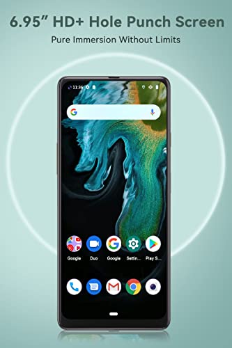 Teléfono Móvil 4G, Cubot Smartphone Libre MAX 3 Pantalla 6,95'' Cámara Triple 48MP+16MP con IA 4GB+64GB 256GB Expandible Barato y Bueno Batería 5000mAh, Android 11 con NFC Huella Táctil, Negro