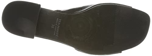 TEN POINTS Milde, Sandalias Planas Mujer, Black, 37 EU