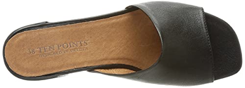 TEN POINTS Milde, Sandalias Planas Mujer, Black, 37 EU