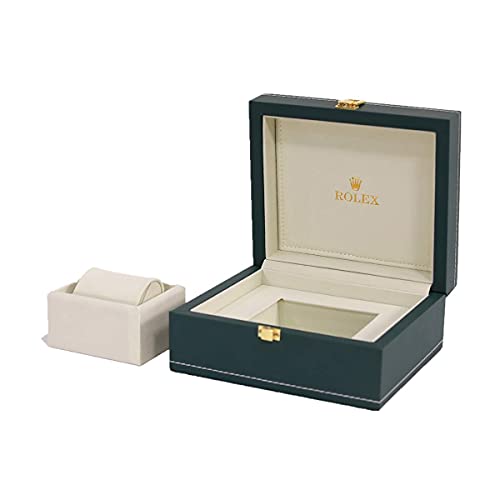 TENGGO Caja de Cuero Verde de PU Reloj de Empaquetado Caja de Reloj Caja de Presentación de Reloj para Rolex Submariner (No es Original)